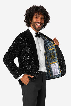 Dinner Jacket - Black Sequins