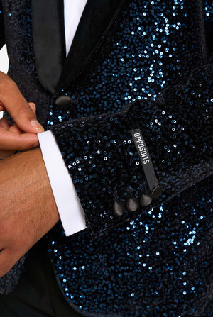 Dinner Jacket - Navy Sequins