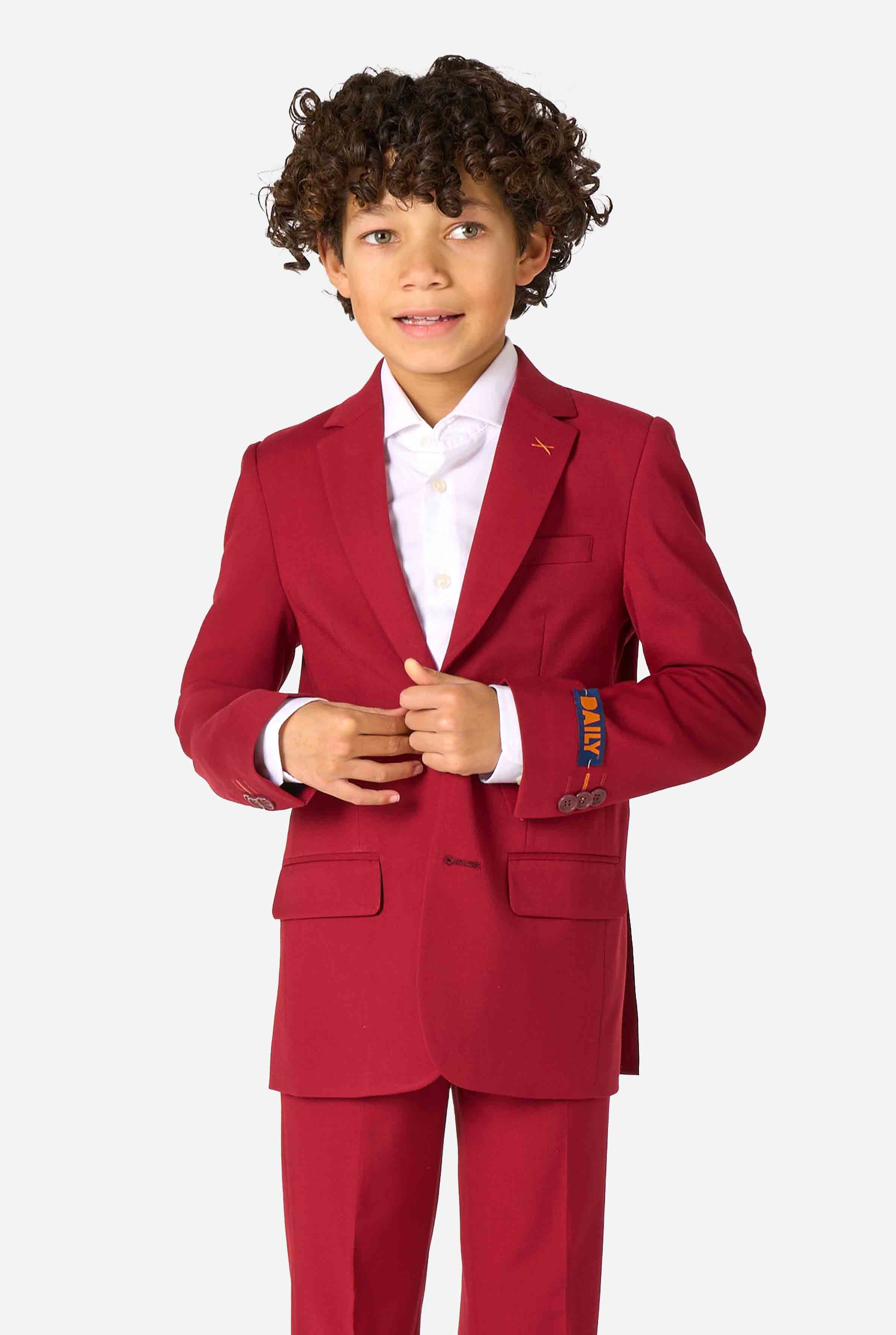 Bright Burgundy Boys Suit Red suit kids OppoSuits Daily