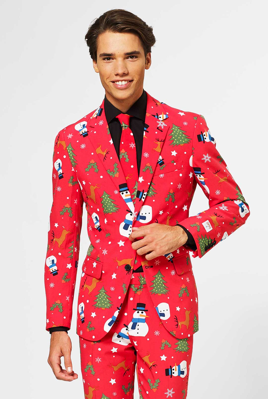 Red Christmas Suit Coat The Red Ryder Shinesty Knit Print