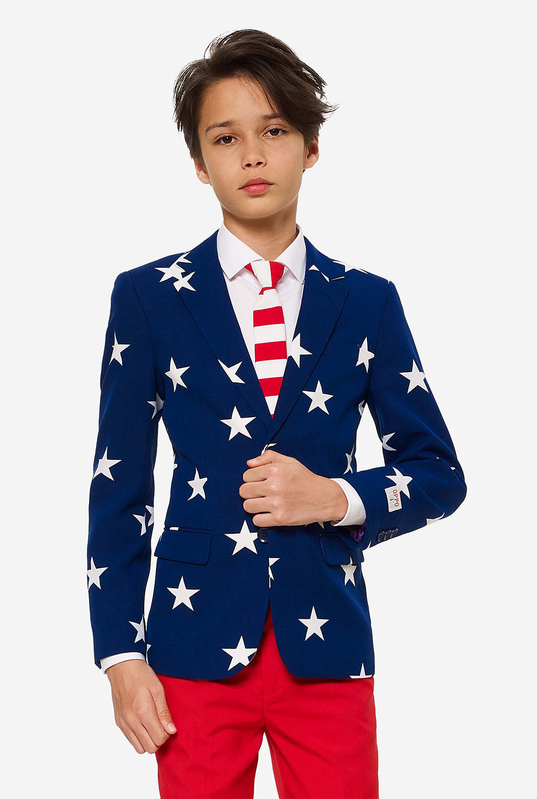 Stars Stripes Americana Teen Boys Suit OppoSuits