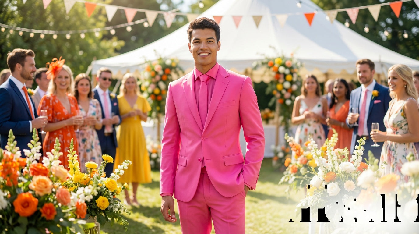 pink suit for a wedding men