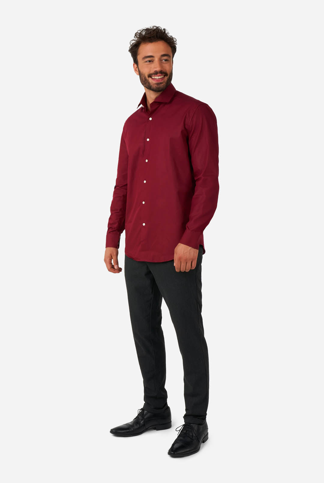 OppoSuits Men's Blazing Burgundy Long Sleeve Shirt, Red, Large OppoSuits Men's Blazing Burgundy Long Sleeve Shirt, Red, Large