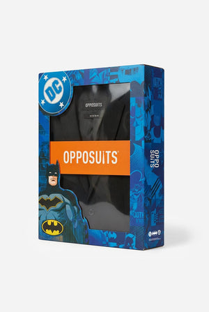 Opposuits packaging with Batman design on a light background