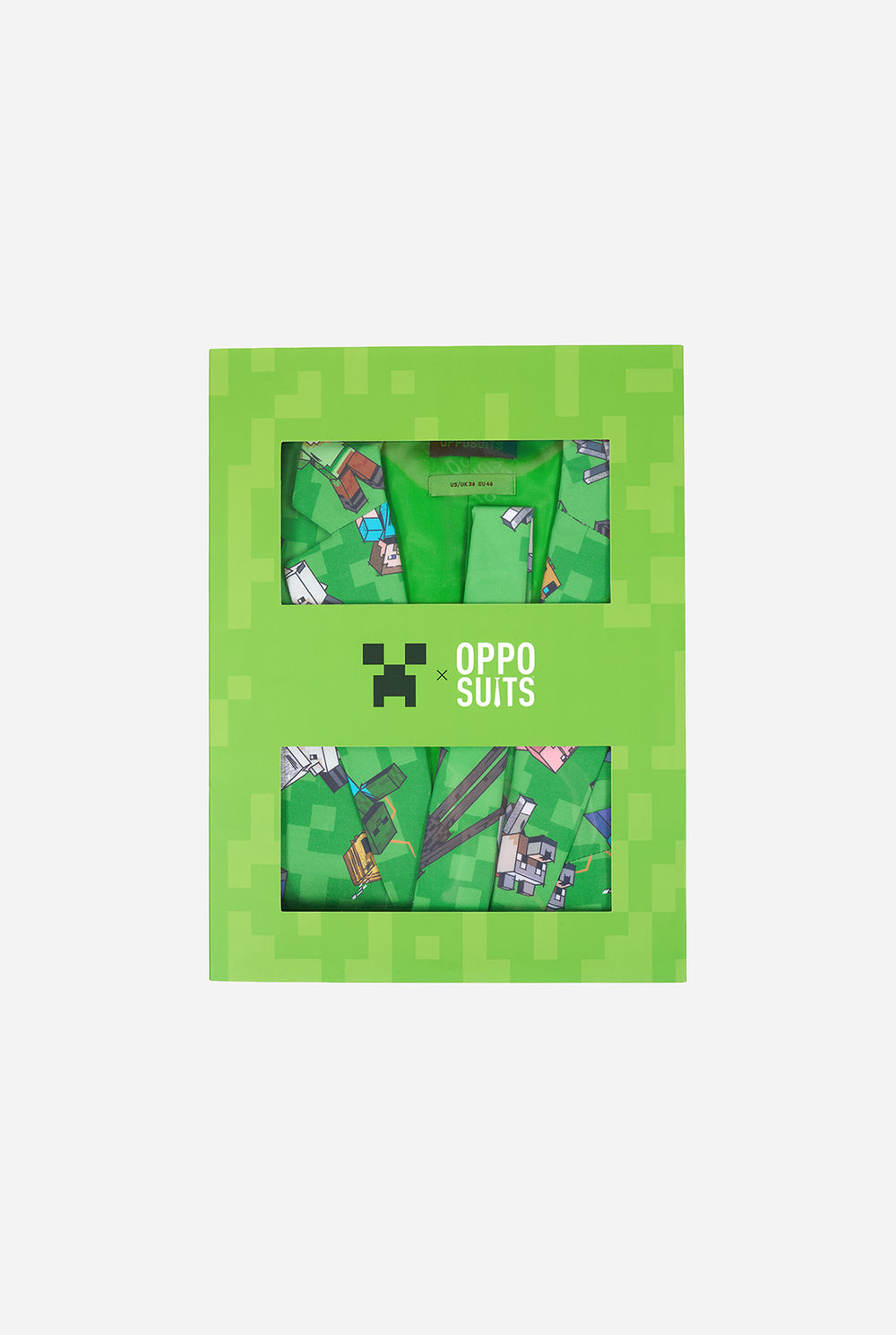 Retailbox of the Minecraft green men's suit.