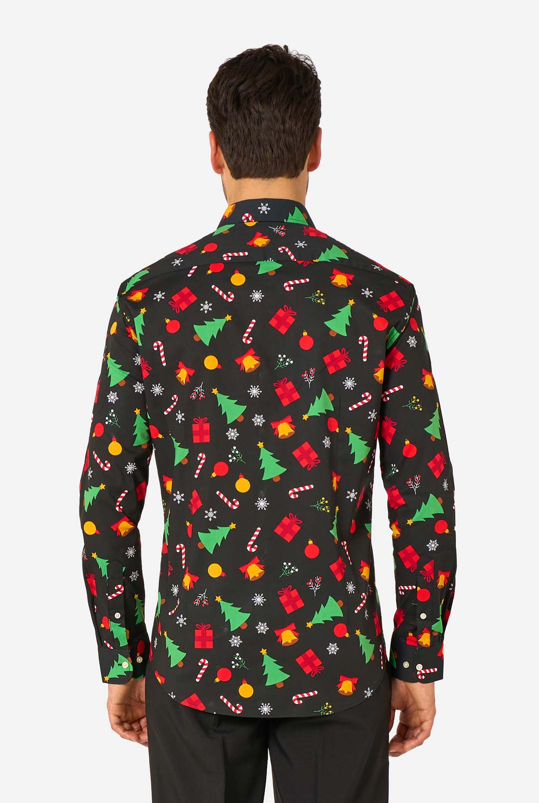 Opposuits Men's Christmas Icons Black Christmas Shirt, Size: Large
