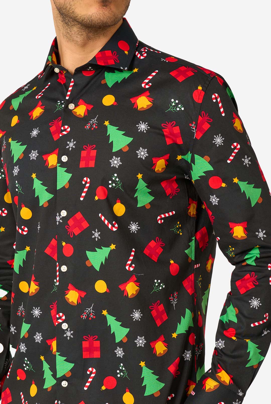 mens dress christmas shirts Opposuits Men's Icons Black Christmas Shirt, Size: Large Product Details Show your