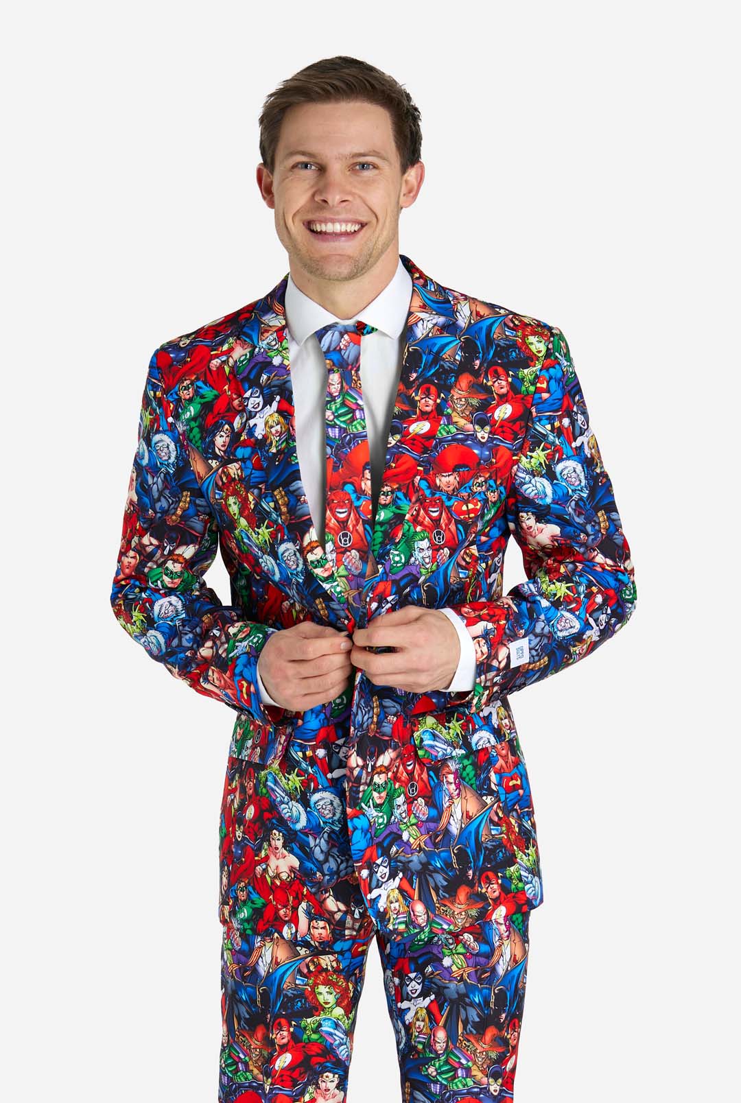OppoSuits Men's DC Heroes 2 Piece Suit + Tie, 40