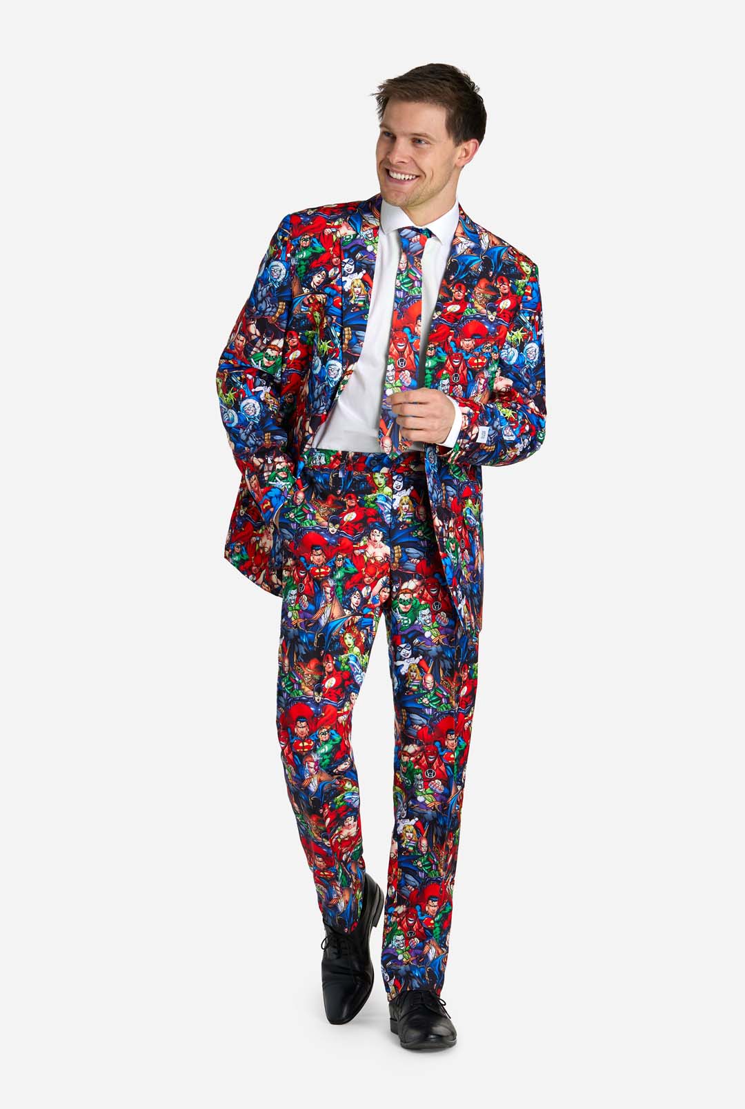OppoSuits Men's DC Heroes 2 Piece Suit + Tie, 40 OppoSuits Men's DC Heroes 2 Piece Suit + Tie, 40