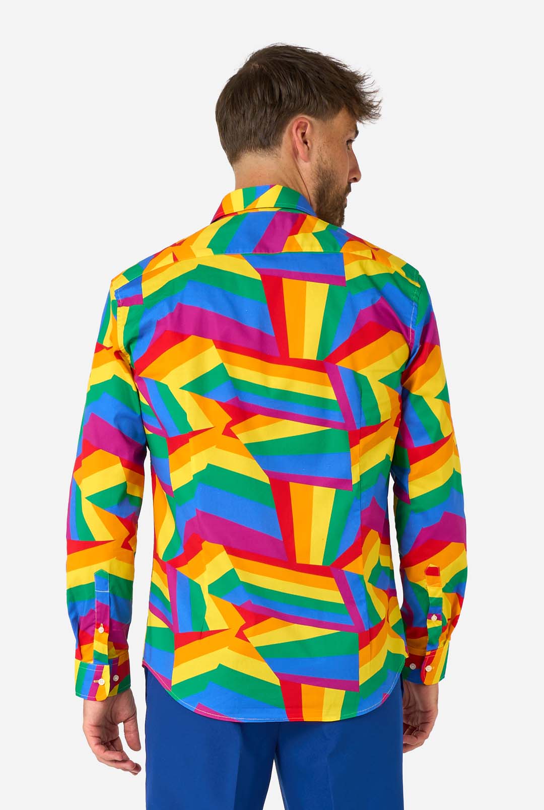 OppoSuits Men's Zig Zag Rainbow Long Sleeve Shirt, Medium, Cotton OppoSuits Men's Zig Zag Rainbow Long Sleeve Shirt, Medium, Cotton