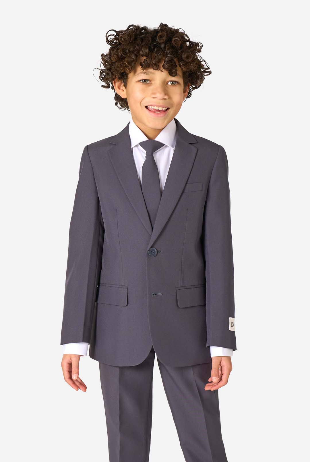 slim fit dress slacks Mens Slate Gray Two Piece Slim Fit Suit Modern Business Wedding Interview Outfit Slate Grey / 50R main image 0