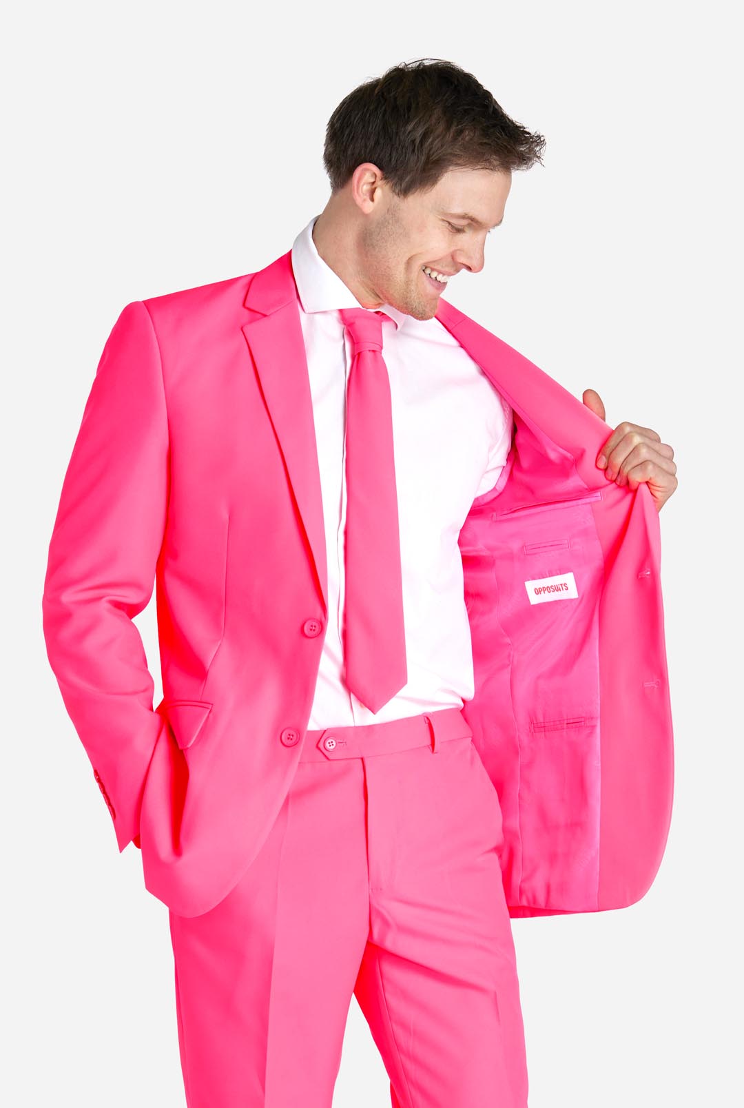 mens pink dress OppoSuits Men's Suit - Neon Pink Power - Pink