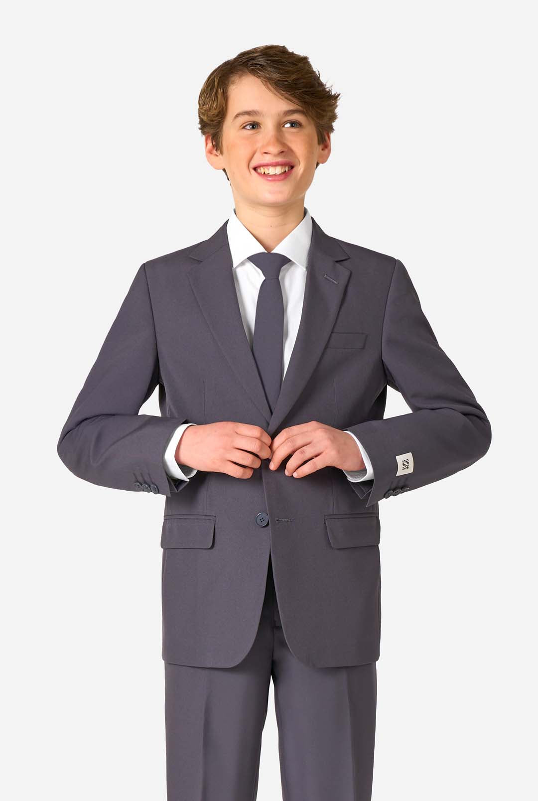 OppoSuits Big Boys Charcoal Suit - Gray - Size 10 OppoSuits Big Boys Charcoal Suit - Gray - Size 10
