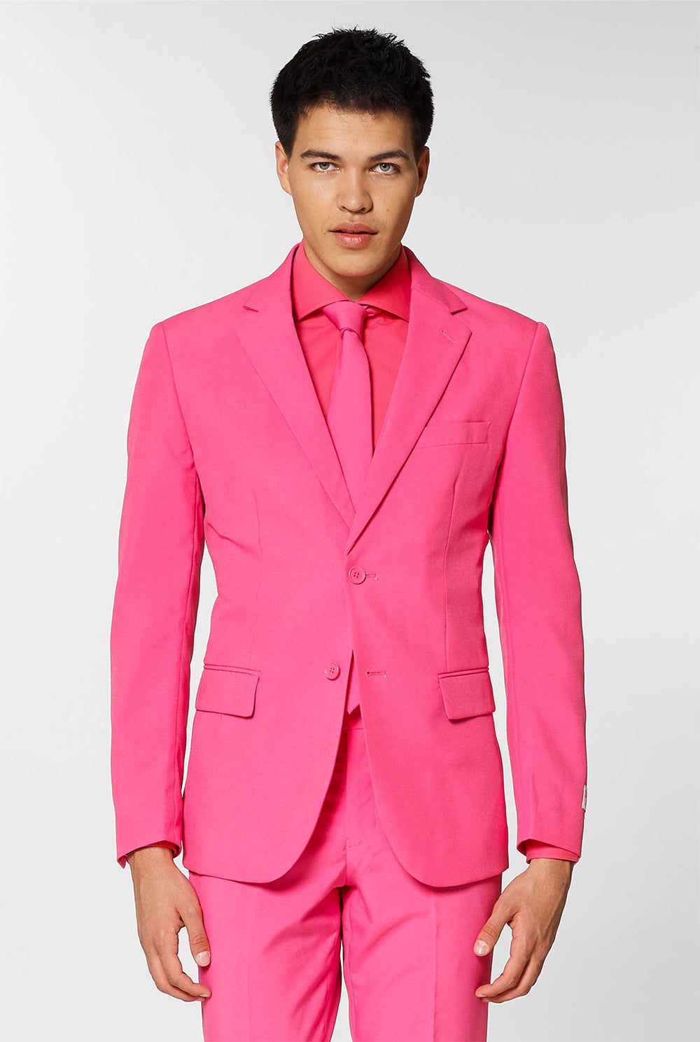 Men's suit with reflective perfective design showcasing trendy, eye-catching fabric and expert fit