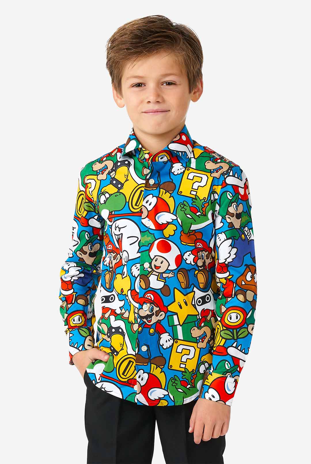 kids dress shirts Shirt Super Mario for Boys