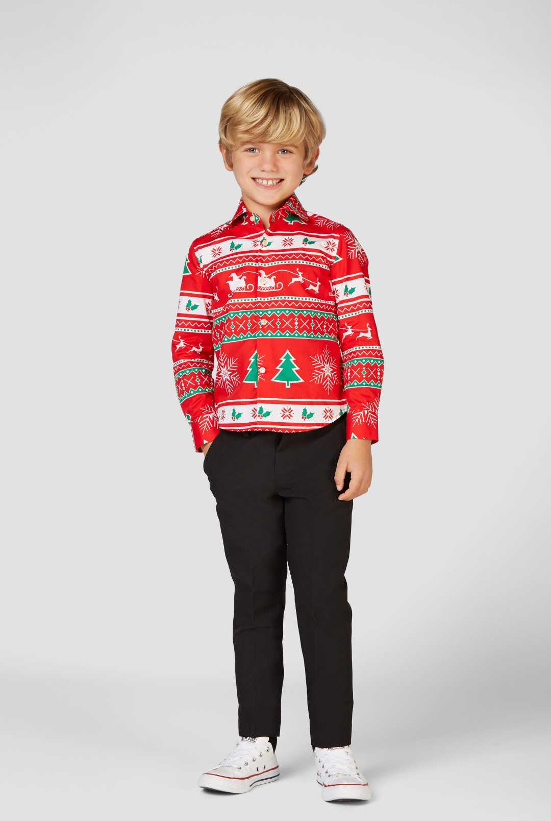 boys christmas dress clothes OppoSuits - Winter Wonderland Plaid shirt