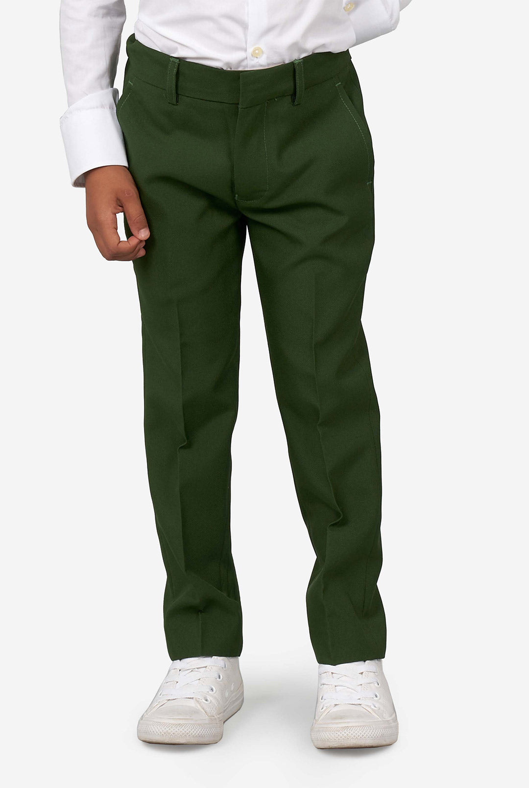 boys green dress pants Atoguta Uniform Pants for Boys Kids Elastic Waist Straight Leg Dress Pants Casual Trousers with Pockets Size 3t-9, Army Green, Boy's, Size: 7
