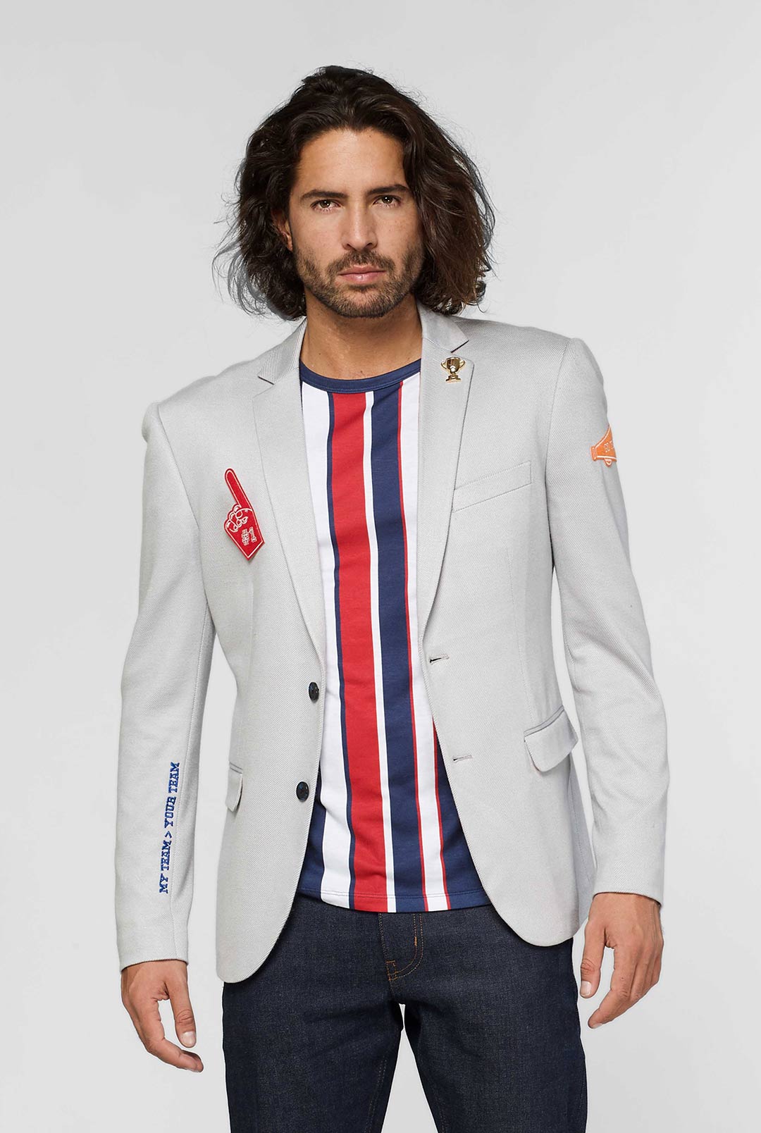 Supportswear Sports Jersey Soft Grey Blazer, US 52 Supportswear Sports Jersey Soft Grey Blazer, US 52