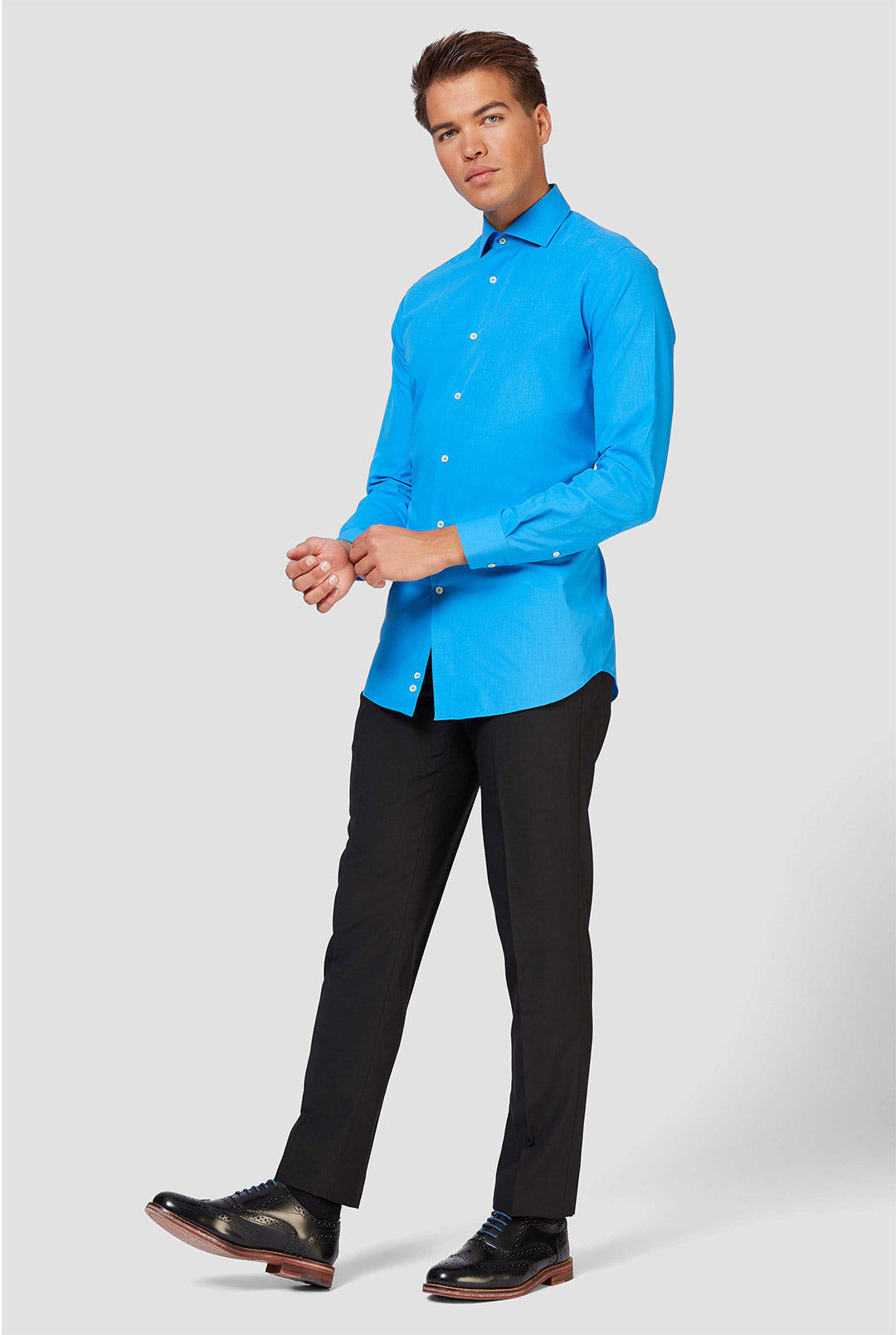 Men's OppoSuits Modern-Fit Dress Shirt, Size: Medium, Blue Steel Men's OppoSuits Modern-Fit Dress Shirt, Size: Medium, Blue Steel