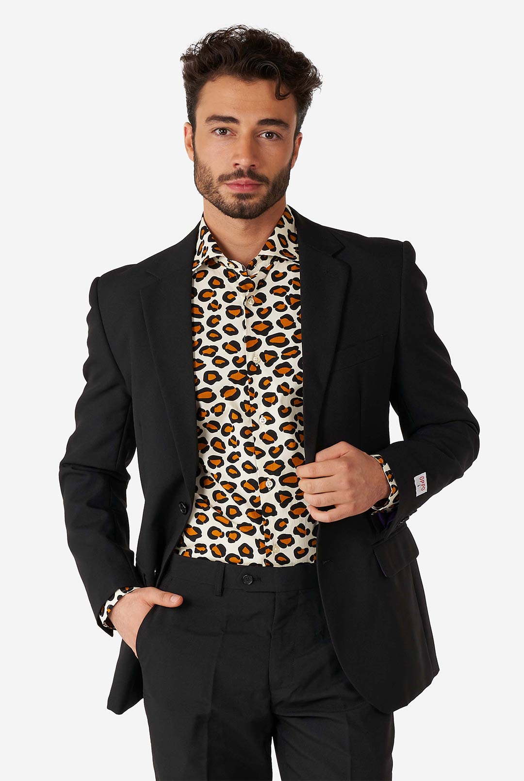 Cheetah Print Button Leopard Dress Shirt For Mens Leopard Men