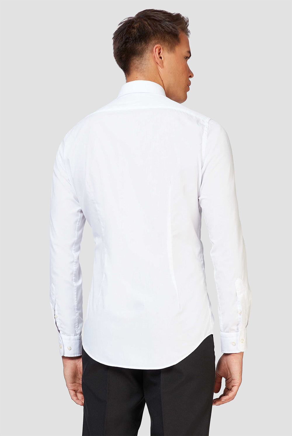Man wearing white dress shirt