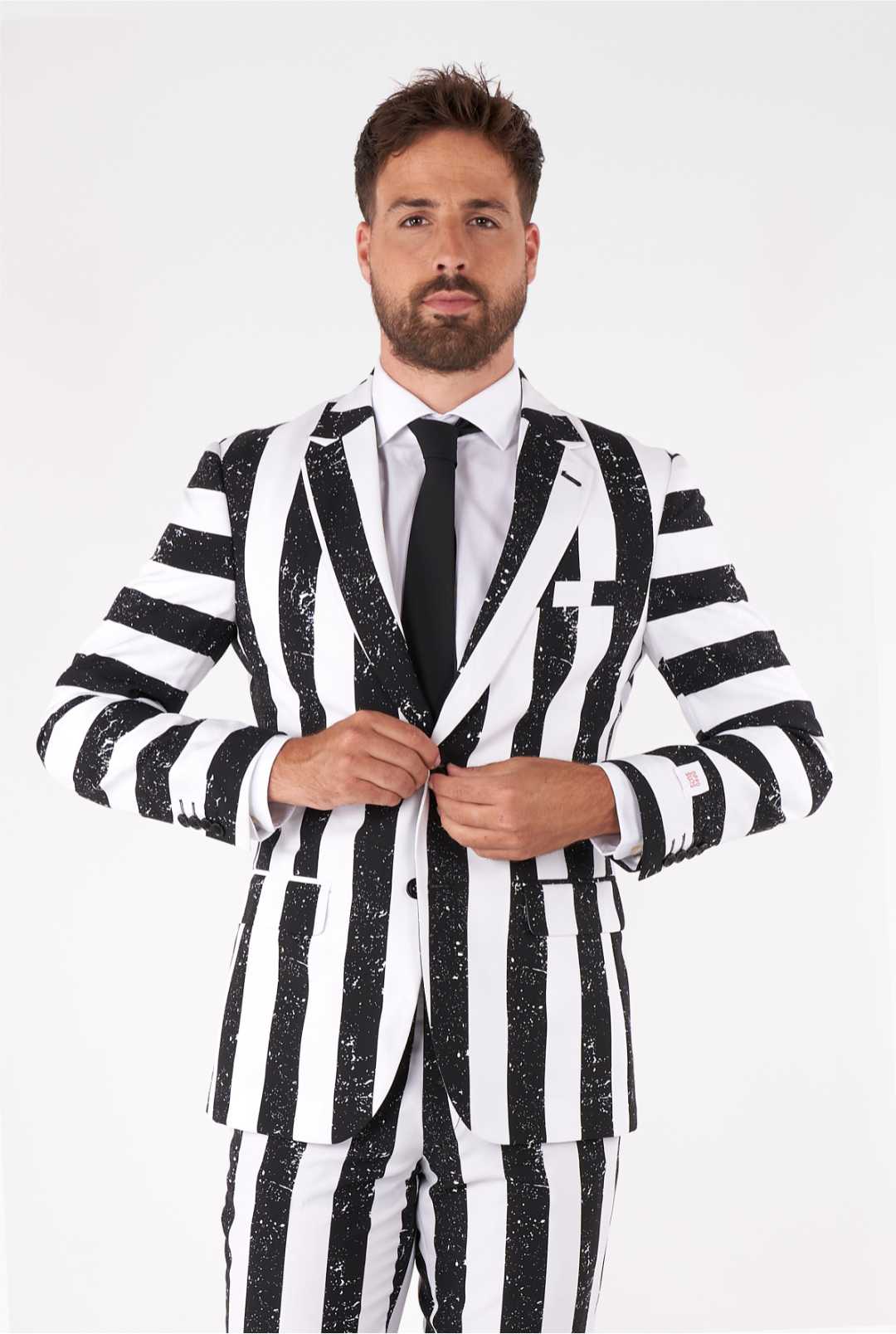 Opposuits Mens Beetlejuice Suit 44R Black/White