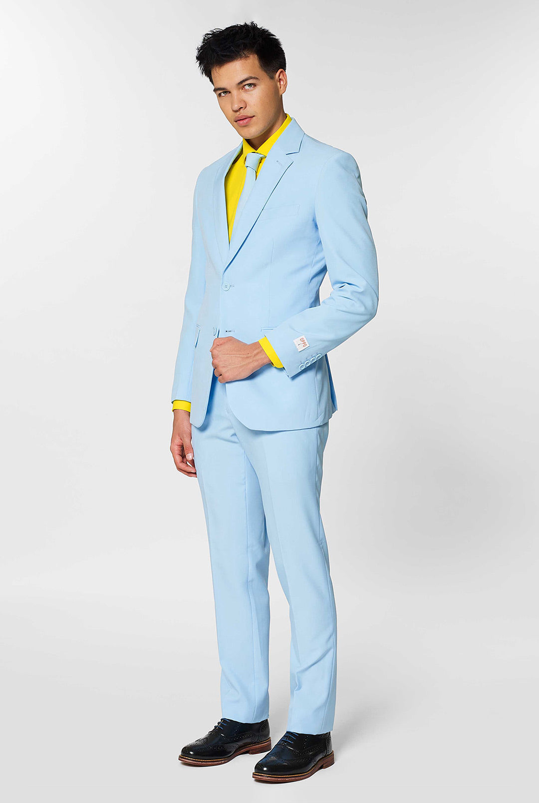 light blue dress men OppoSuits Slim Fit Cool Suit | 38 button cuffs complete the Color:Rose Gold Buckle Divided h&m black sequin Reformation