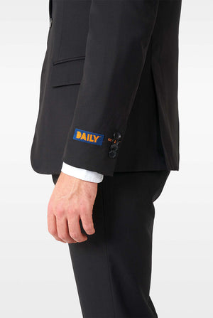 Man wearing casual black business suit