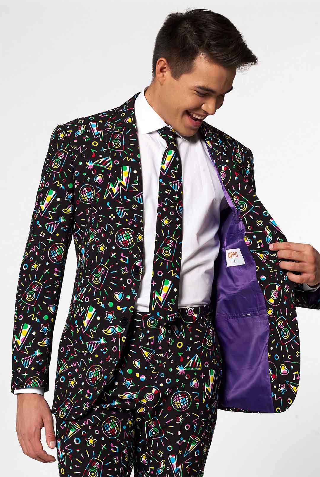 white christmas dresses OppoSuits Black Disco Dude Carnival Suit