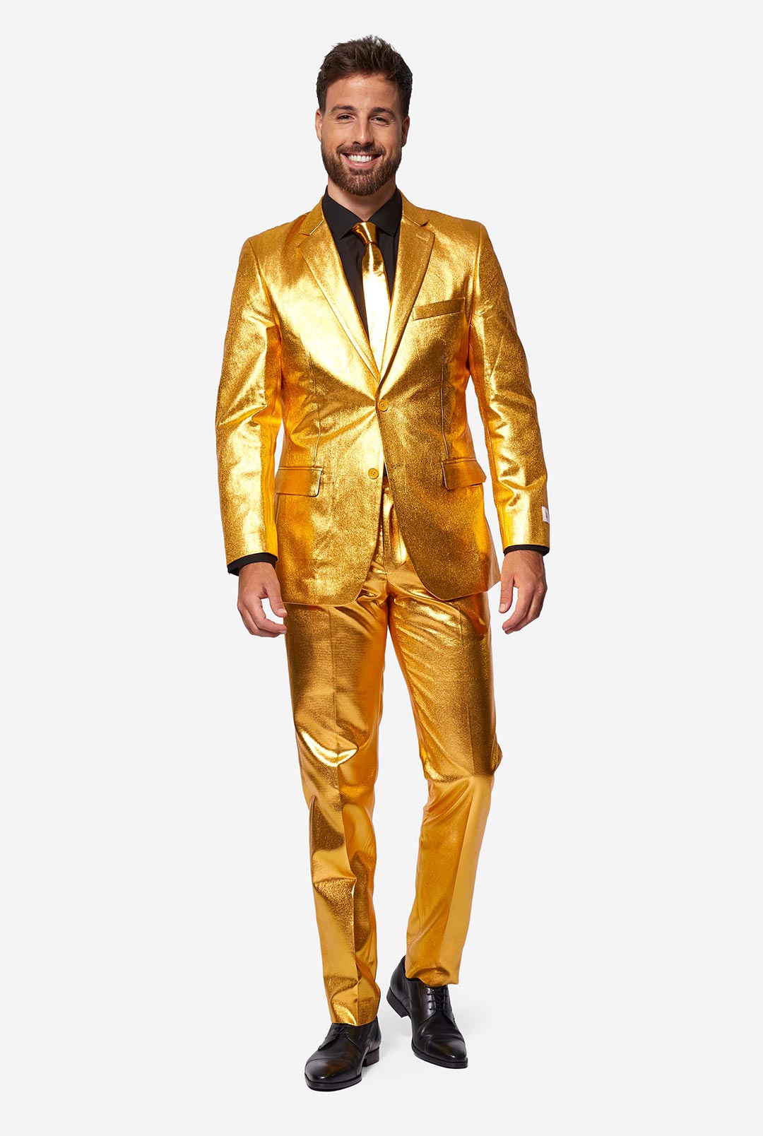 Men's OppoSuits Groovy Gold Slim-Fit Holiday Suit & Tie Set, Size: 36 - Regular Men's OppoSuits Groovy Gold Slim-Fit Holiday Suit & Tie Set, Size: 36 - Regular