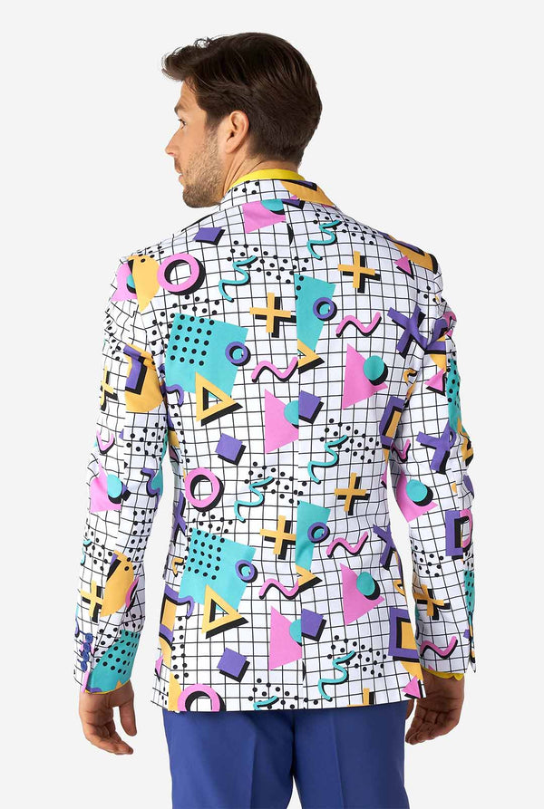 Man wearing Memphis Group retro style men's suit
