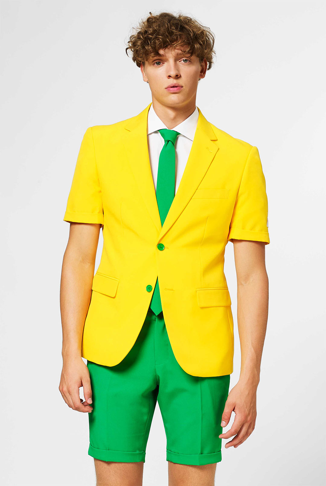 OppoSuits Men's Green and Gold Summer Suit