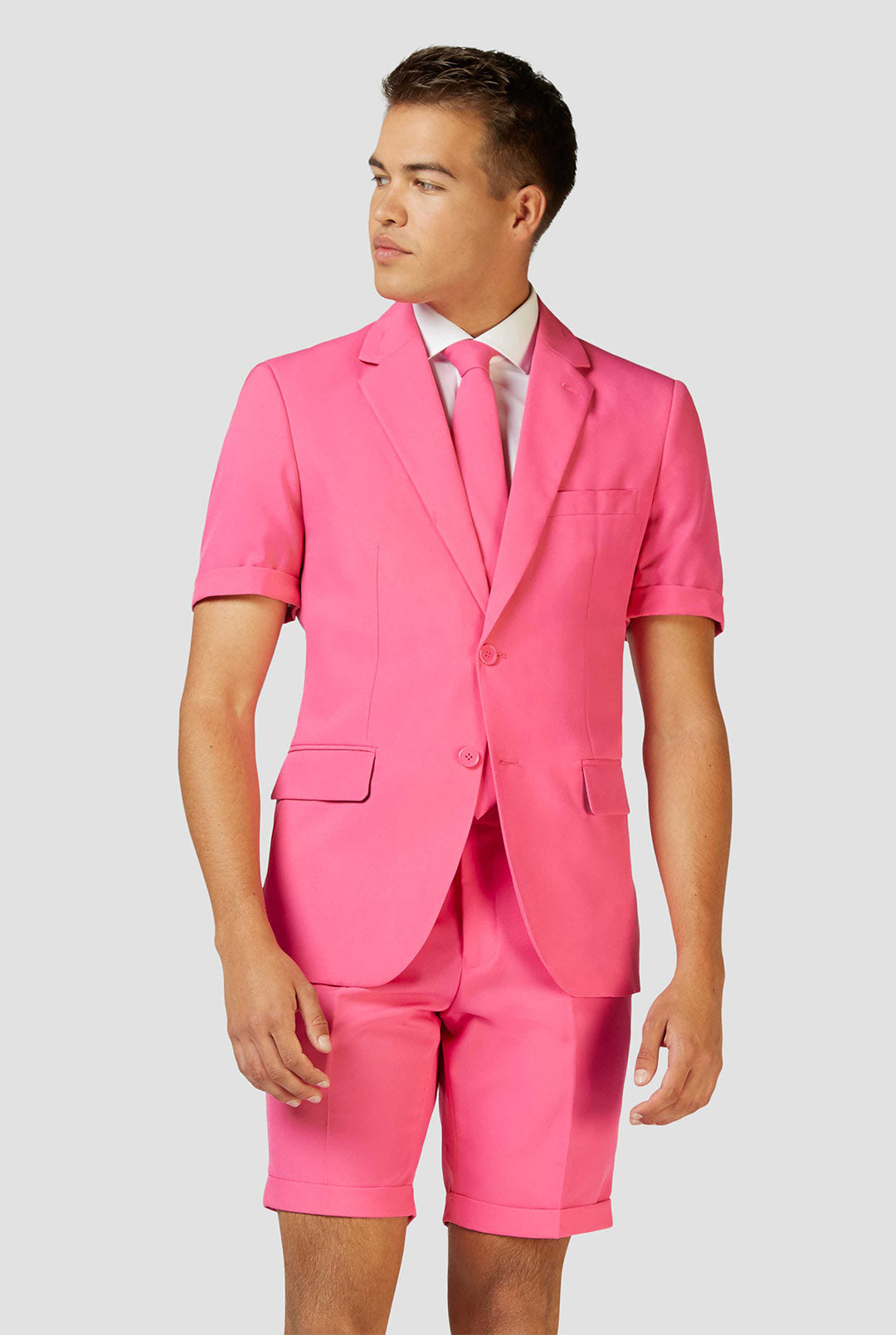 OppoSuits　Men's　Shorts，　Summer　Includes　Suit　Mr.　Pink　Short-Sleeve-
