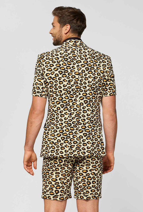 Man wearing summer suit with leopard print
