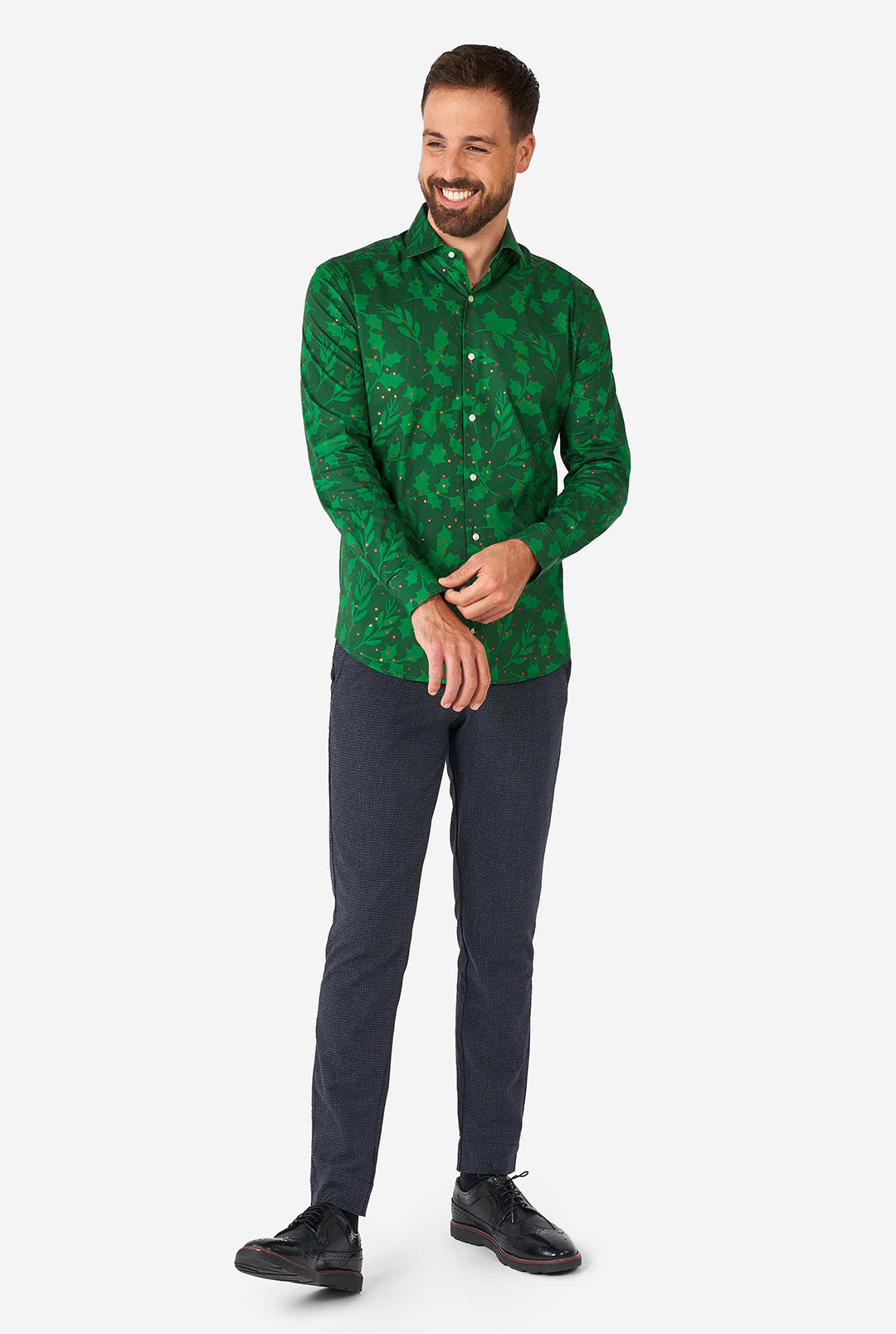 OppoSuits Men's Bright Berry Long Sleeve Shirt, Green, Medium, Cotton OppoSuits Men's Bright Berry Long Sleeve Shirt, Green, Medium, Cotton