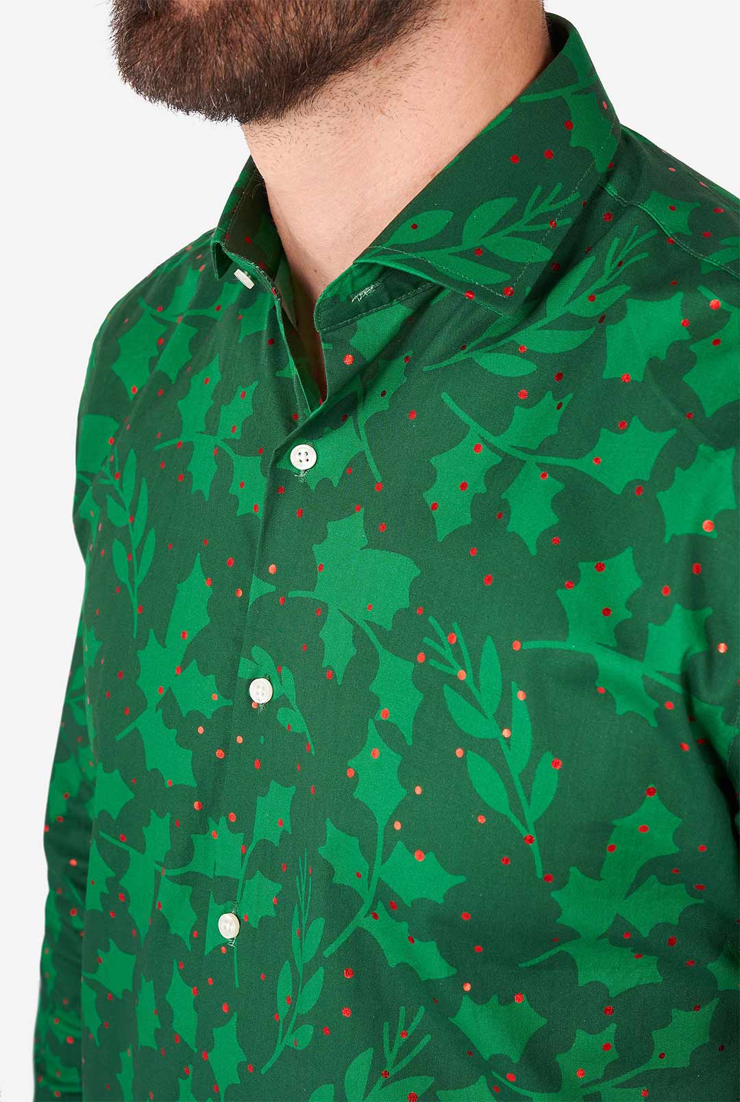 OppoSuits Men's Bright Berry Long sleeve Shirt, Green, Medium, Cotton OppoSuits Men's Bright Berry Long sleeve Shirt, Green, Medium, Cotton