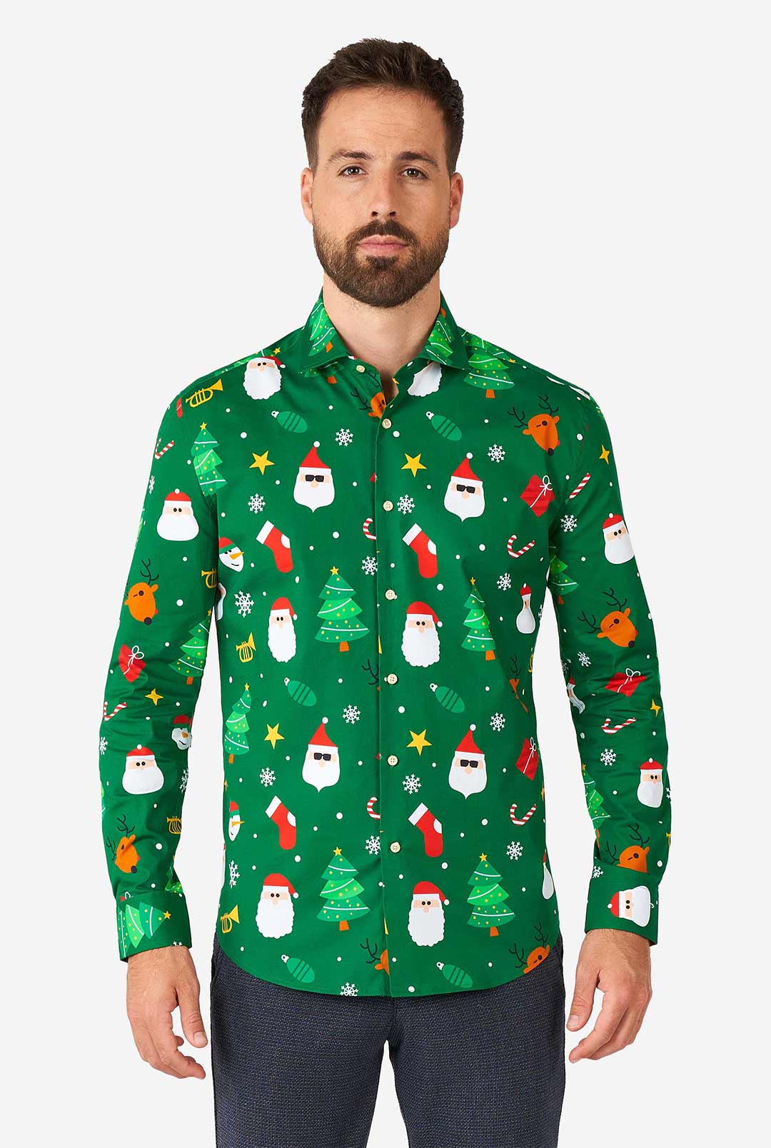 Festivity Green | Christmas Shirt for Men | OppoSuits S Festivity Green | Christmas Shirt for Men | OppoSuits S