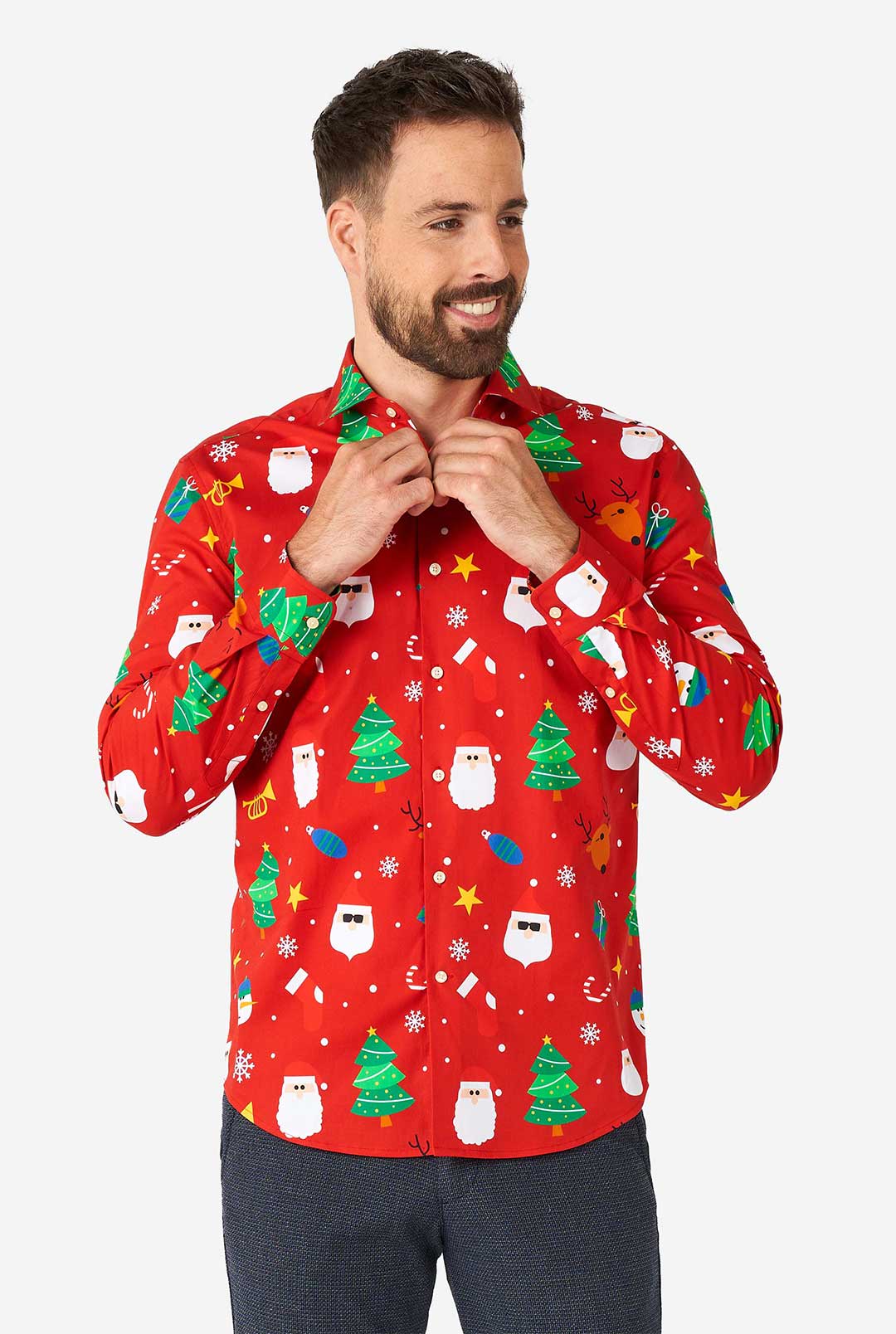 Festivity Red Shirt | Men's Christmas Shirt | OppoSuits L Festivity Red Shirt | Men's Christmas Shirt | OppoSuits L
