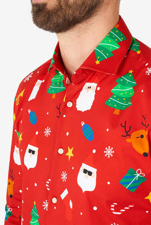 Festivity Red Shirt | Men's Christmas Shirt