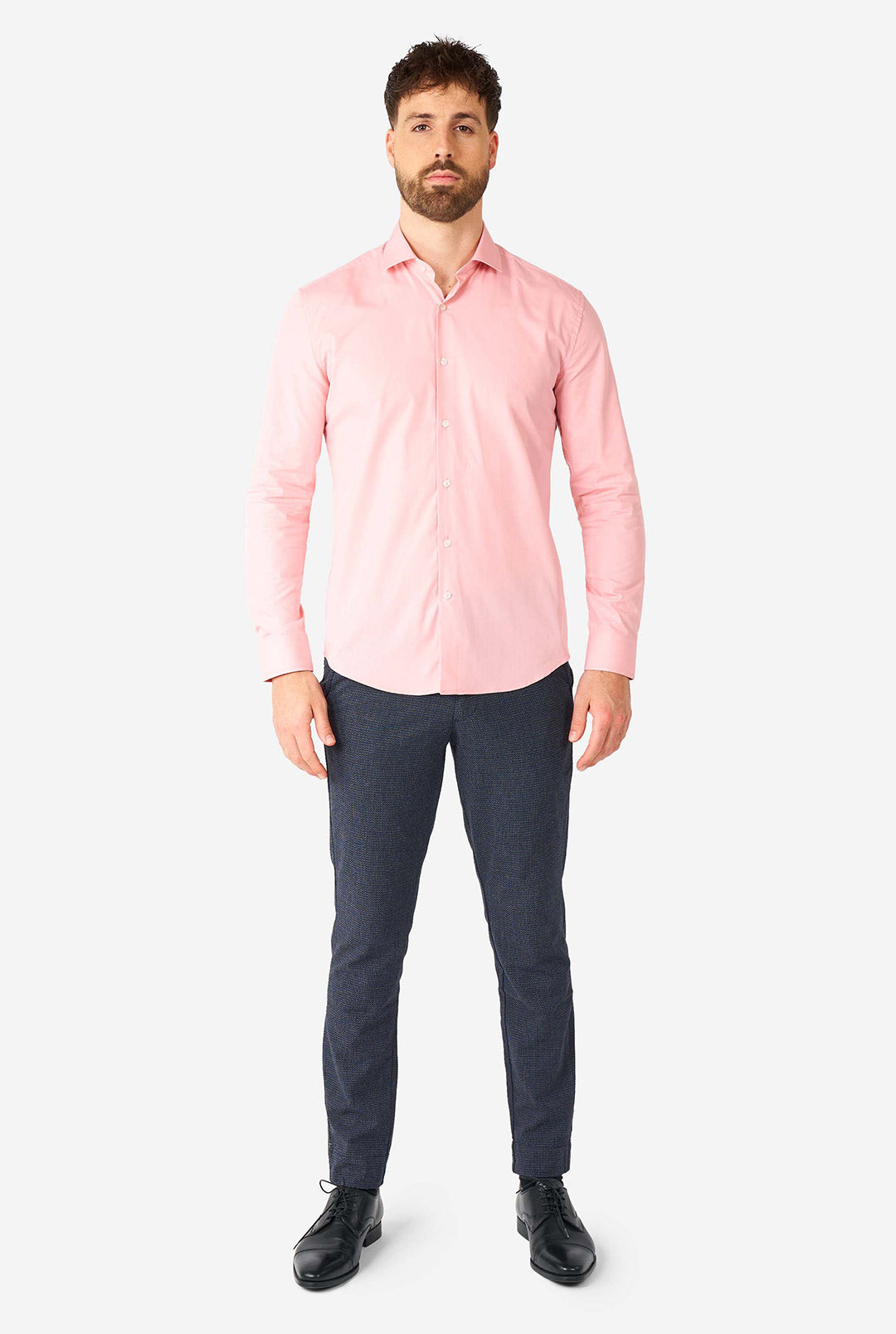 light pink dress shirt mens OppoSuits Men's LS Lush Blush, Pink, Medium EBC at Night Las way stretch fabric ensures tryon81325th Size:XXL (1X)