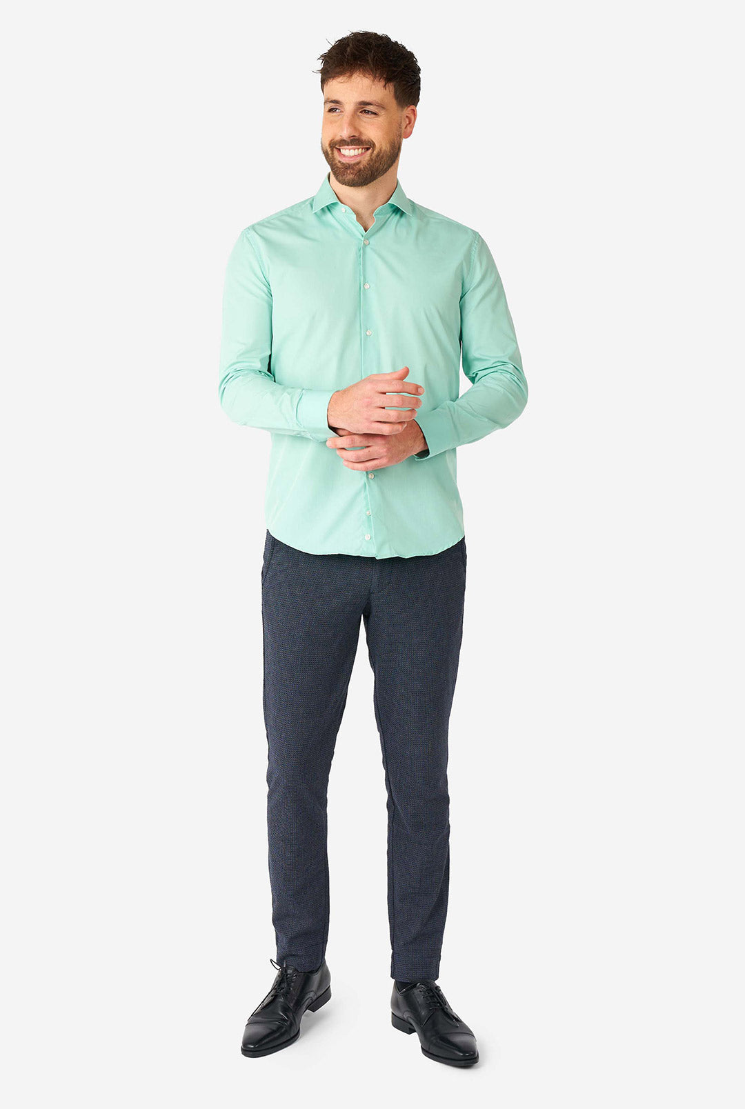 mens bright green dress shirt Magic Mint Men's New Top Size:100 (Height 95–104 cm) Black Satin Halter Neck LowStock:43292756770867
