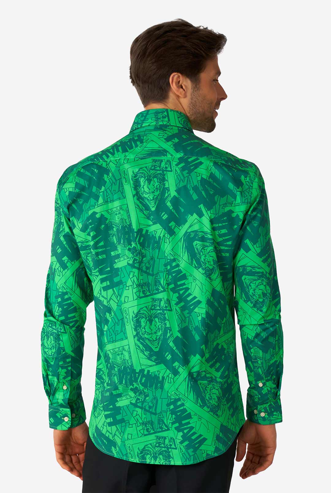 OppoSuits Men's The Joker Long Sleeve Shirt, Green, XL, Cotton OppoSuits Men's The Joker Long Sleeve Shirt, Green, XL, Cotton