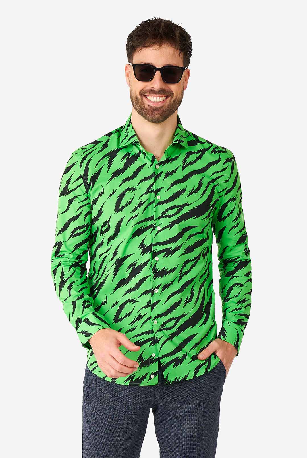 neon green dress shirt mens Lime Green Satin Regular Fit French Cuff Dress Shirt, Tie & Hanky Set 14.5 XSmall 32-33 Sleeve