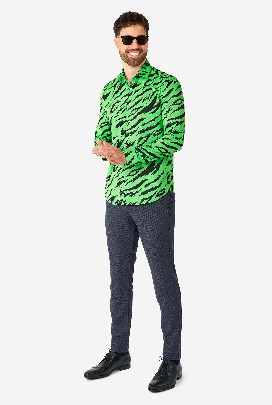 black and green dress shirt Men's Black and Green Dress Shirt