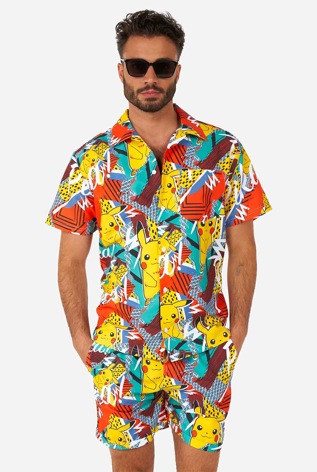 pikachu dress shirt Pokemon Black button up shirt with Pikachu
