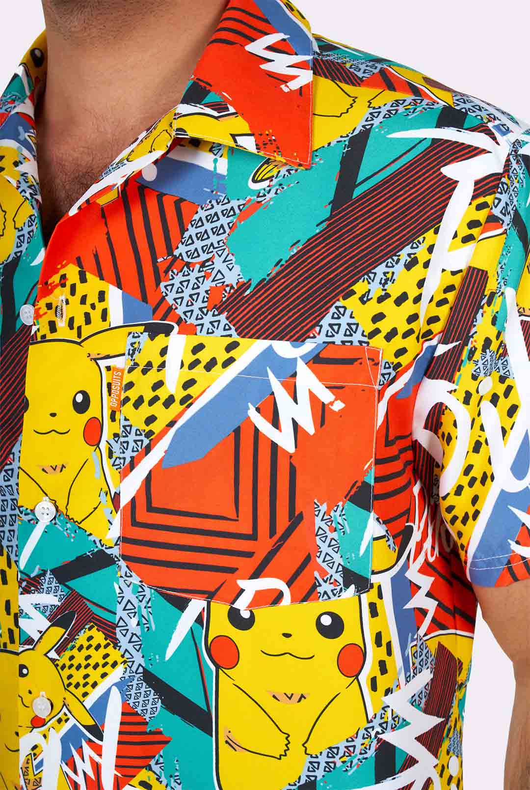 pikachu dress shirt Pokemon Black button up shirt with Pikachu