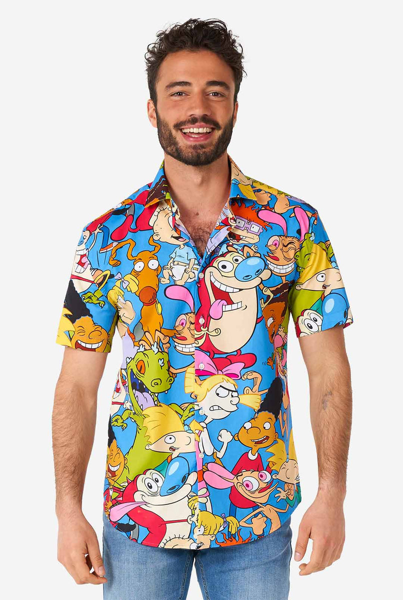 Nickelodeon Cartoons Summer Shirt | Short Sleeved Men's Shirt | OppoSuits