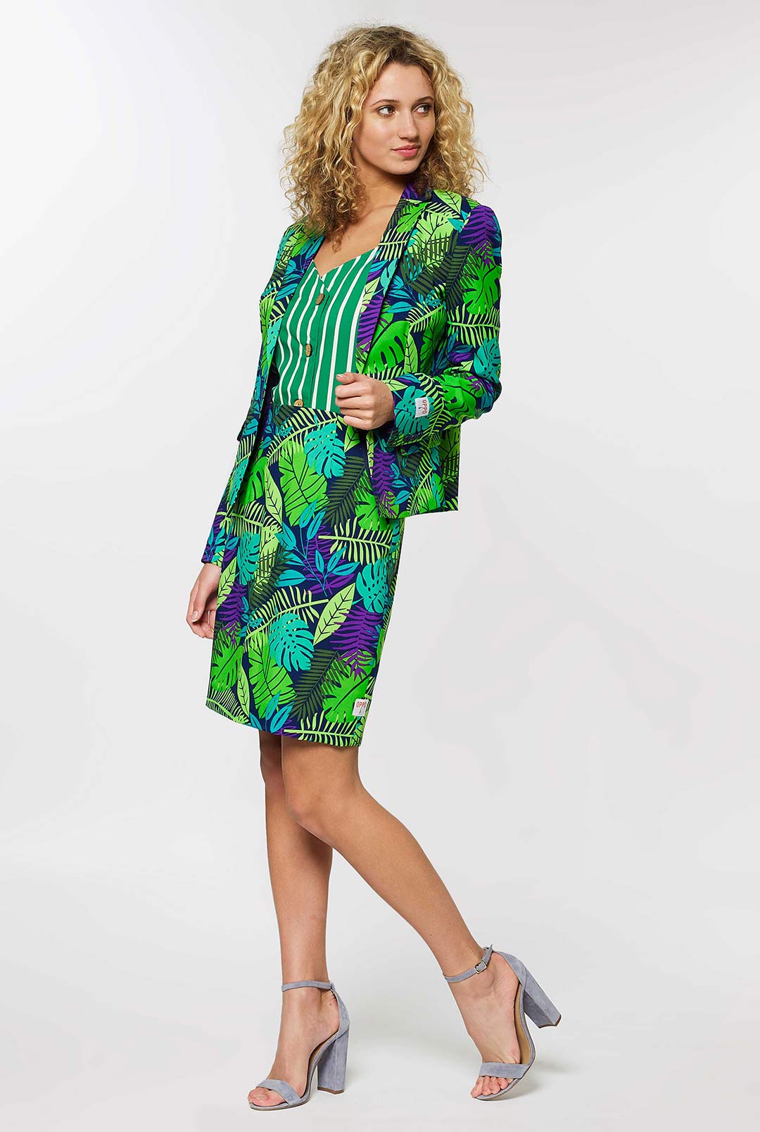OppoSuits Womens Jungle Jane Skirt Suit Green 14