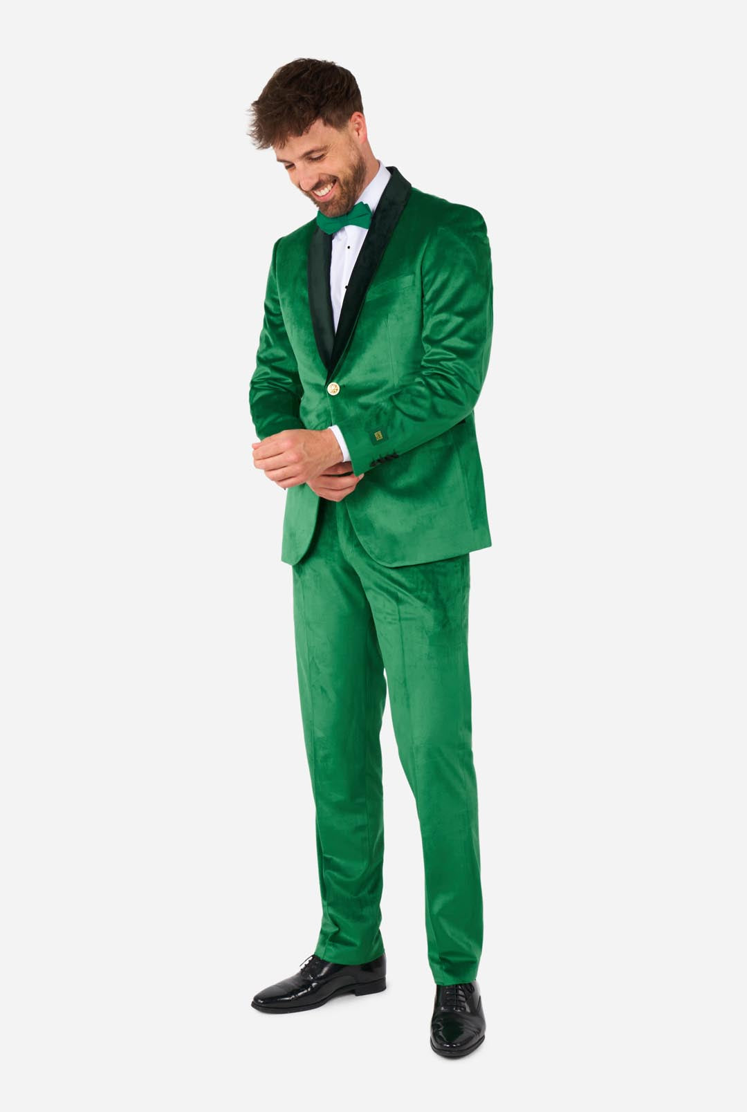 OppoSuits Men's Velvet Verdant 2 Piece Tuxedo + Bow Tie, Green, 48 OppoSuits Men's Velvet Verdant 2 Piece Tuxedo + Bow Tie, Green, 48