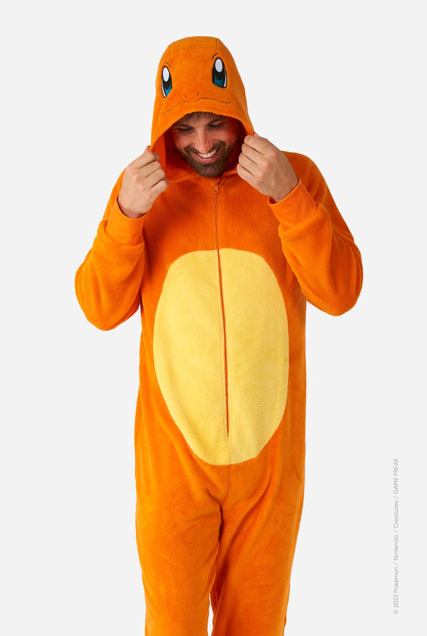 Man wearing Pokemon Charmander Unisex onesie